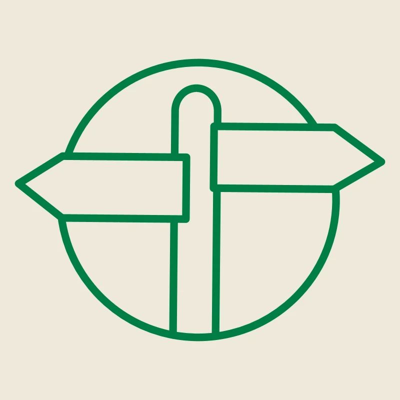 Panneau de direction vide dans un cercle