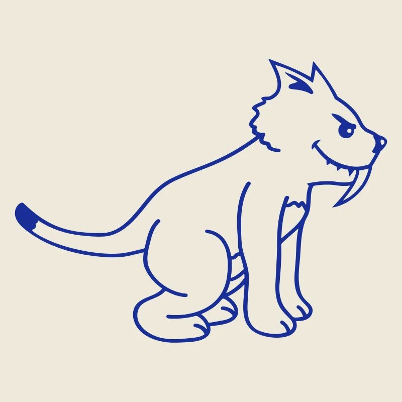 Evil Wild Cat Saber-toothed Tiger Long Teeth Tiger