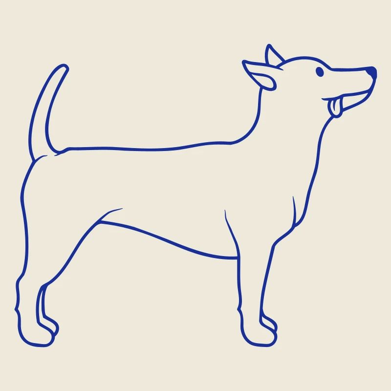 Cher chien tire la langue joyeusement
