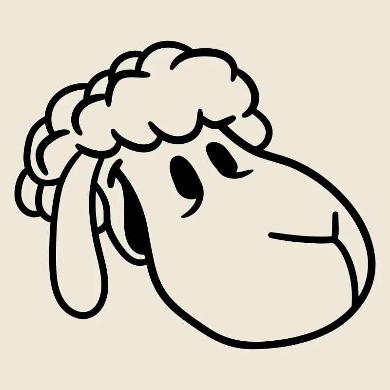 Sheep Face Head Cute Cute Lamb Cool Comic
