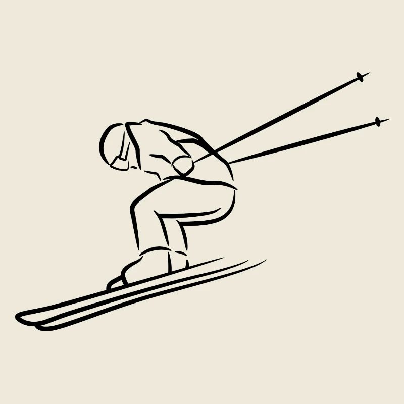 Funny Skier Drawing