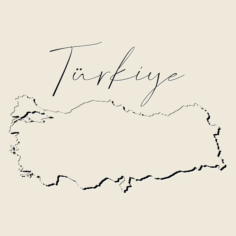 Turkey Türkiye Map as Outline TR
