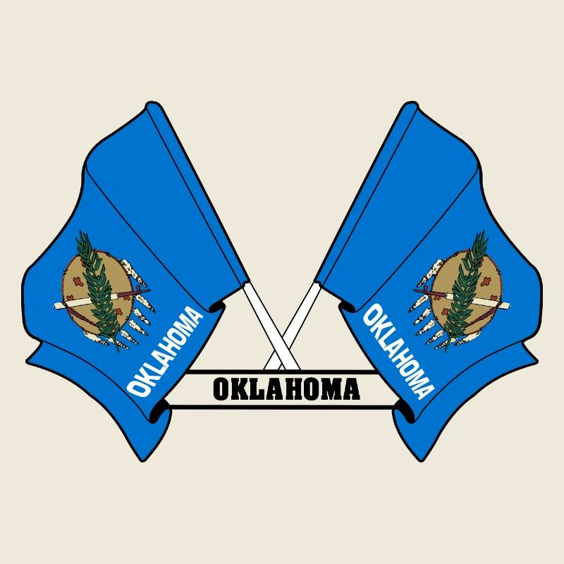 Two flags text OKLAHOMA