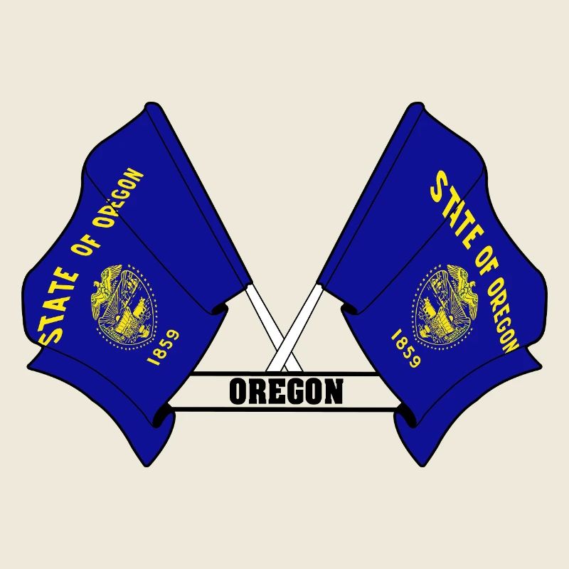 Zwei Flaggen mit dem Text OREGON
