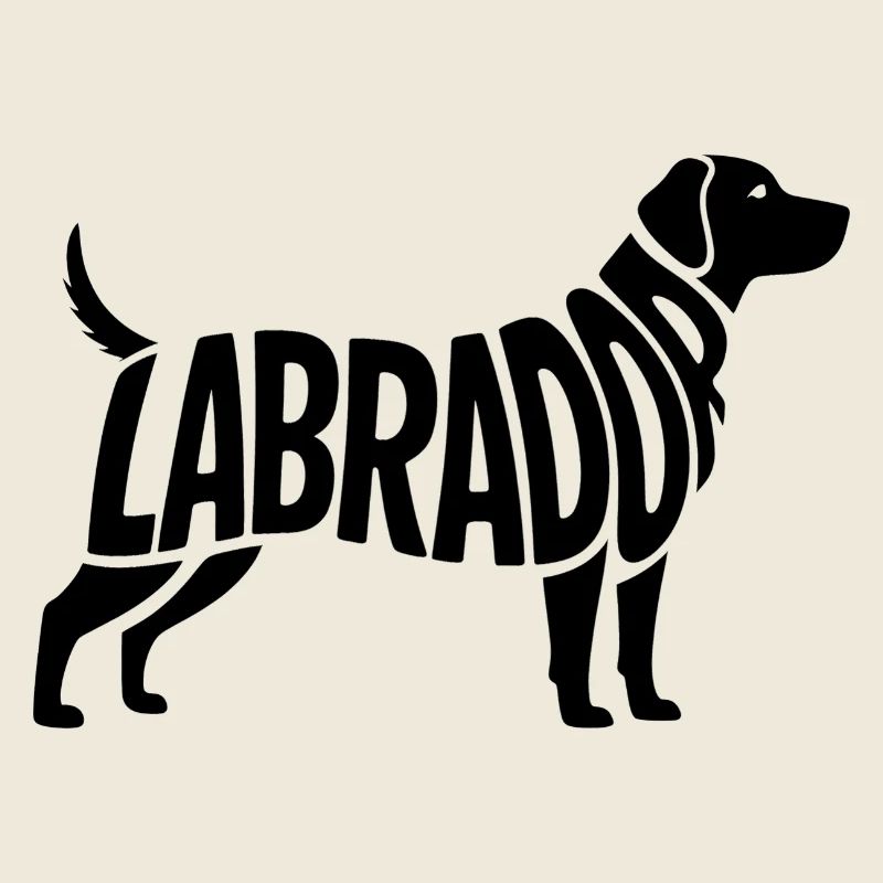 Labrador - Chien mignon Calligraphie Autocollant