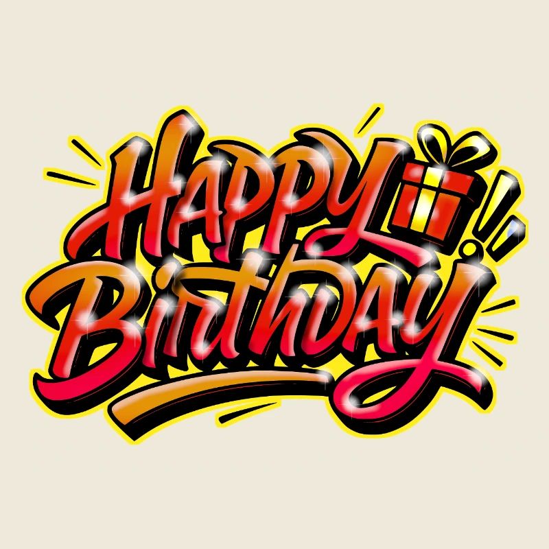 Graffiti HAPPY BIRTHDAY Name gift ideal
