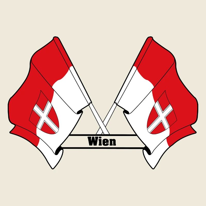 Drapeaux de Vienne avec texte