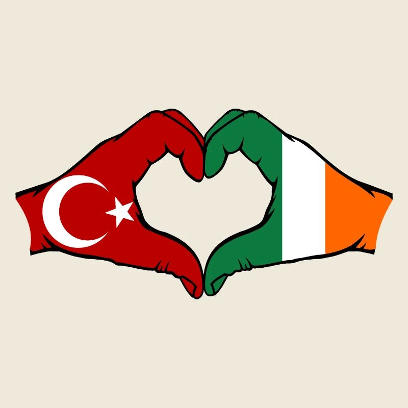 Turkey Ireland Hands Heart Shape