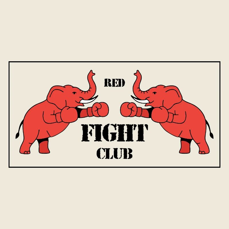 Duel de deux éléphants rouges