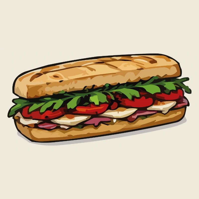 Fresh sandwich illustration design