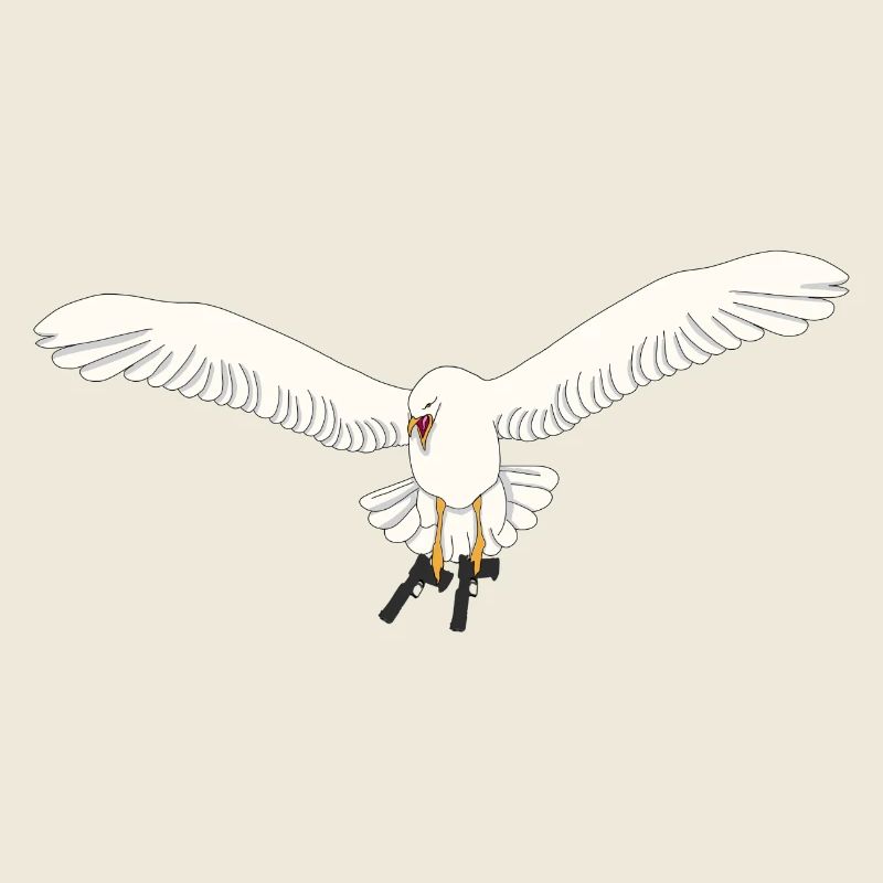 Möwe mit Pistolen