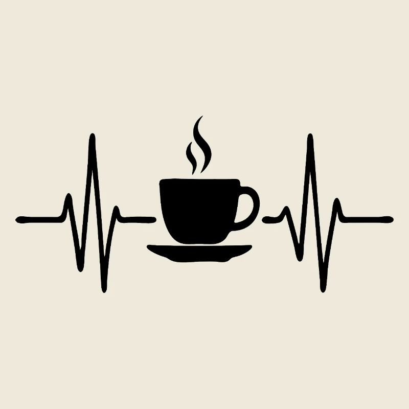 Kaffee Herzschlag, minimalistisches Line Art Design