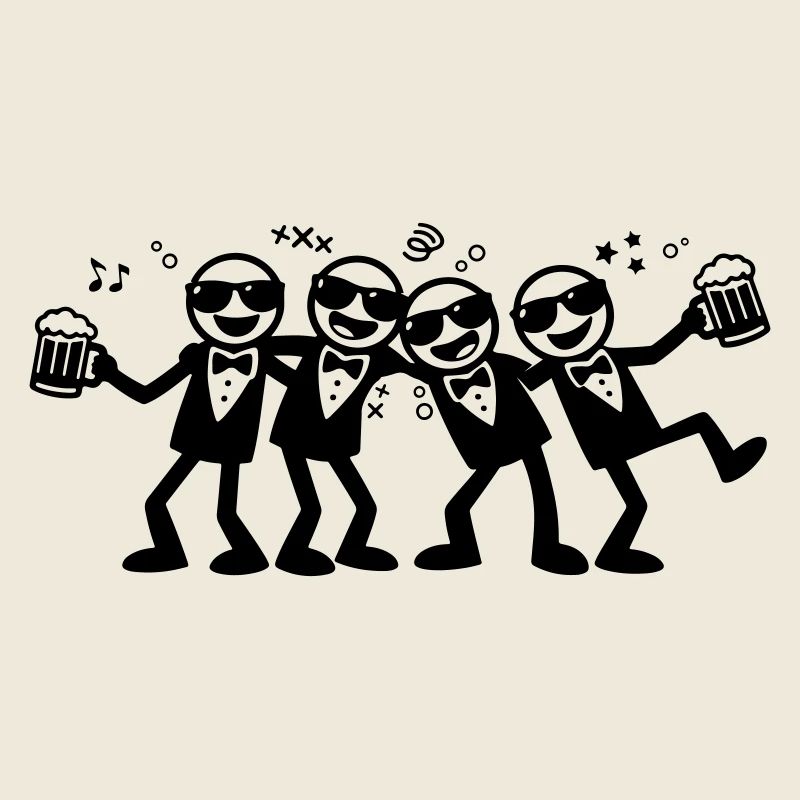 Bräutigam Freunde Gruppe Bier