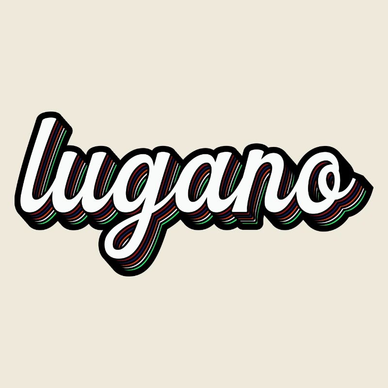 Lugano Neon Lettering Multiple Shadows