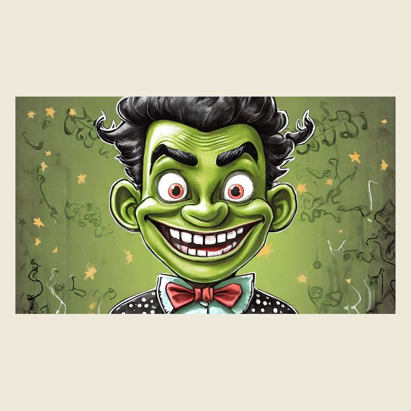 Monstre vert avec des cornes - jeune
