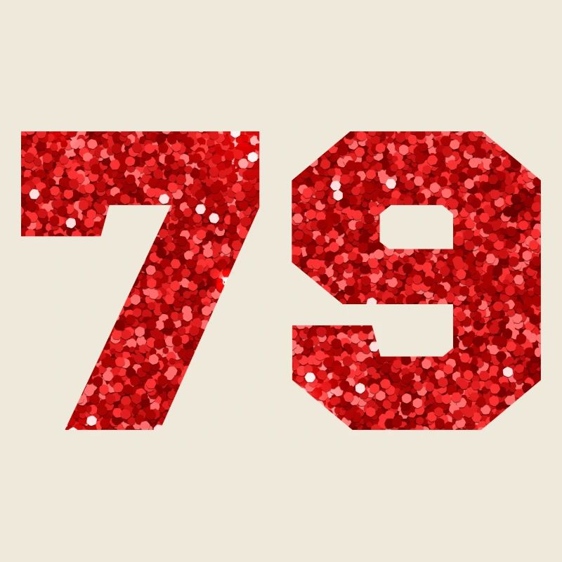 Numéro 79 paillettes rouge - 79e anniversaire