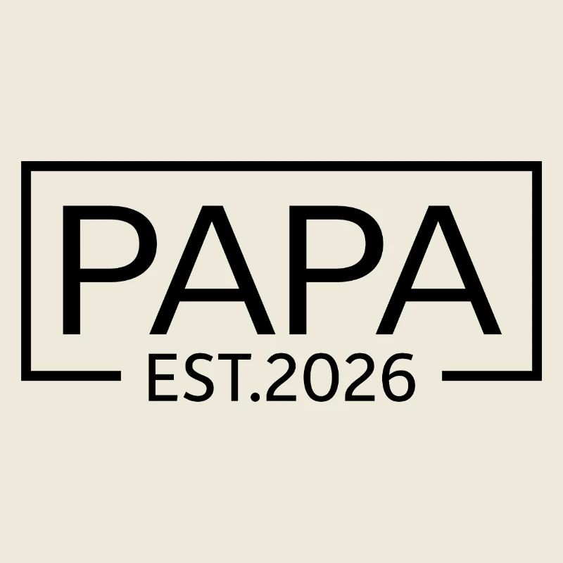 Papa 2026 Logo Werdender Papa 2026 Papa est 2026