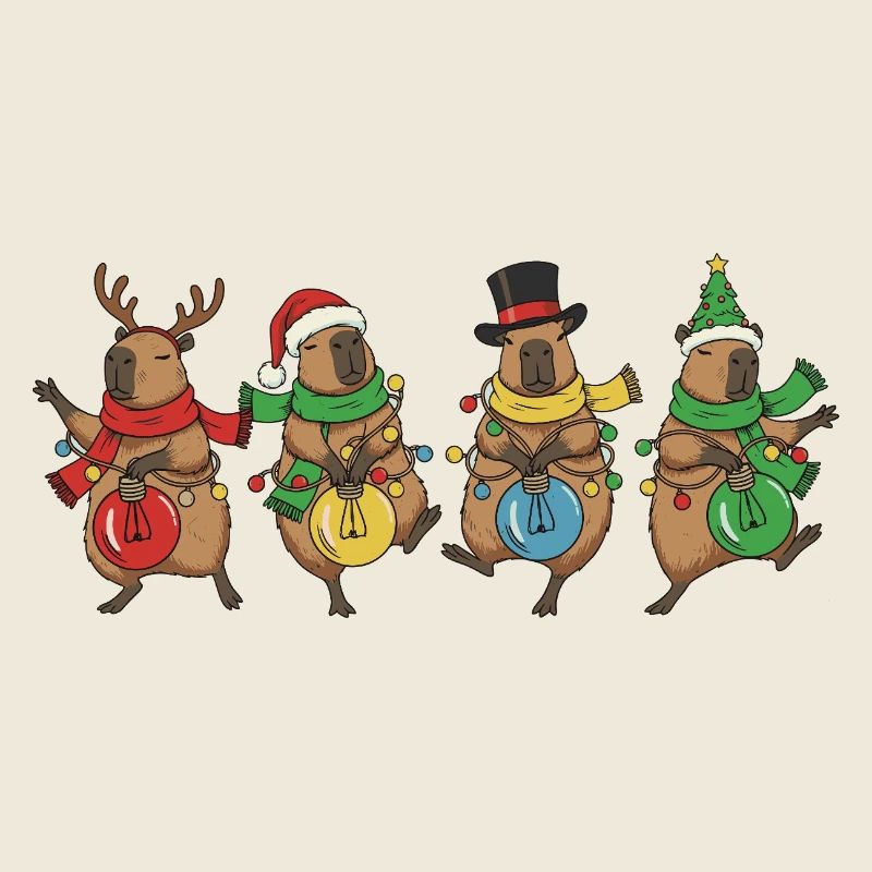 Capybara Tanzen Weihnachtsbeleuchtung