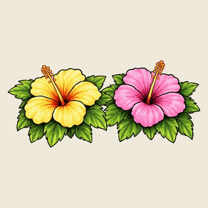 Fleurs tropicales d’hibiscus
