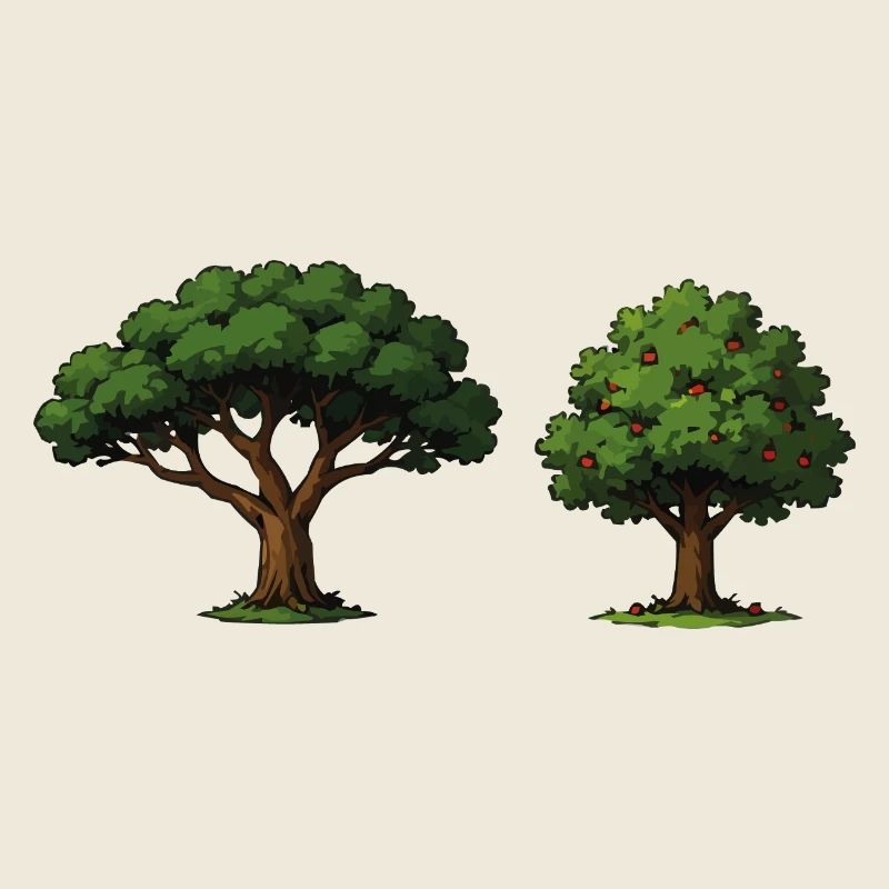 Baumduo Apfelbaum im Gleichgewicht