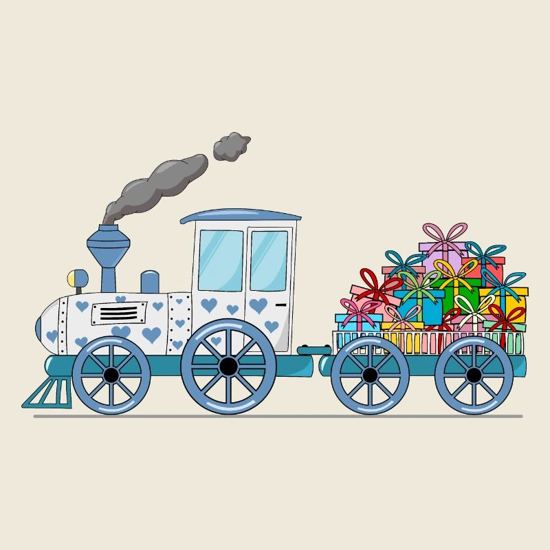 Kinderzug Eisenbahn mit Anhänger weiß