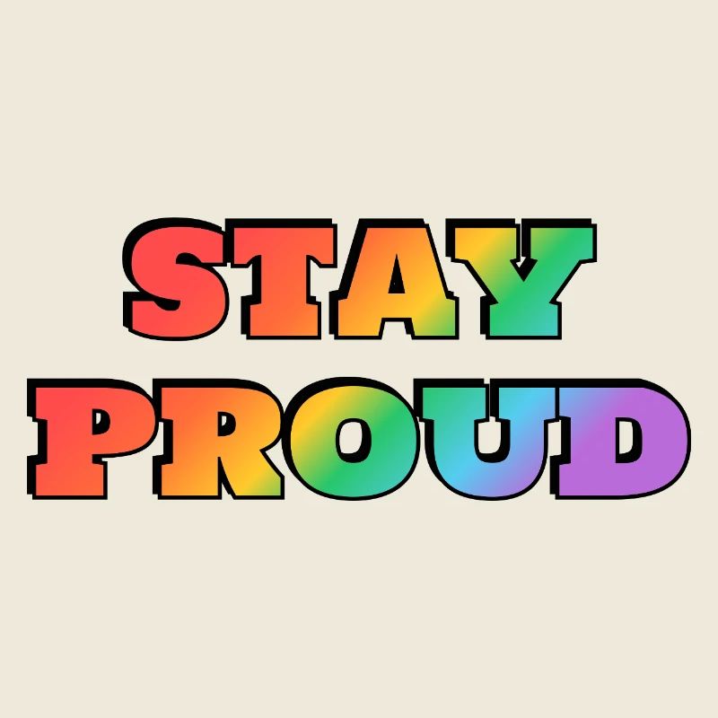 Bleib stark Mutige Retro-Typografie Regenbogen