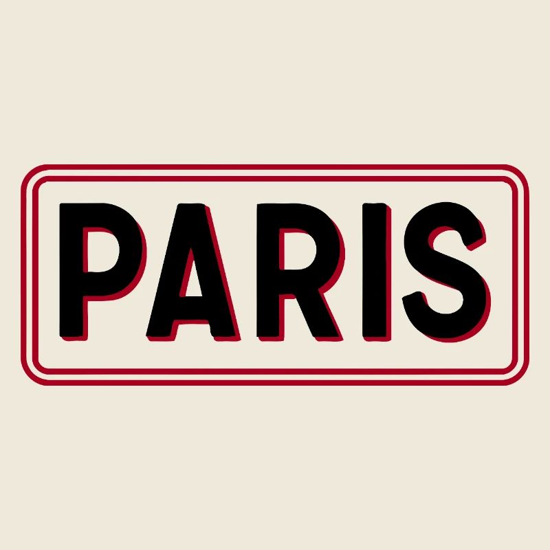 Pariser Red-Frame-Typografie