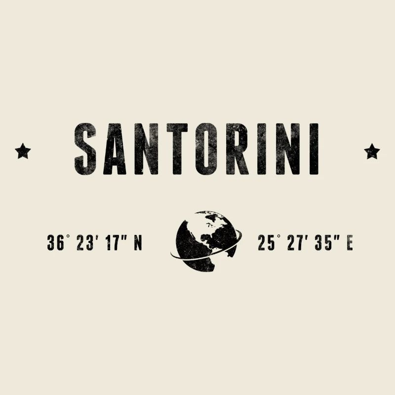 Santorini Stylized Geographical Coordinates