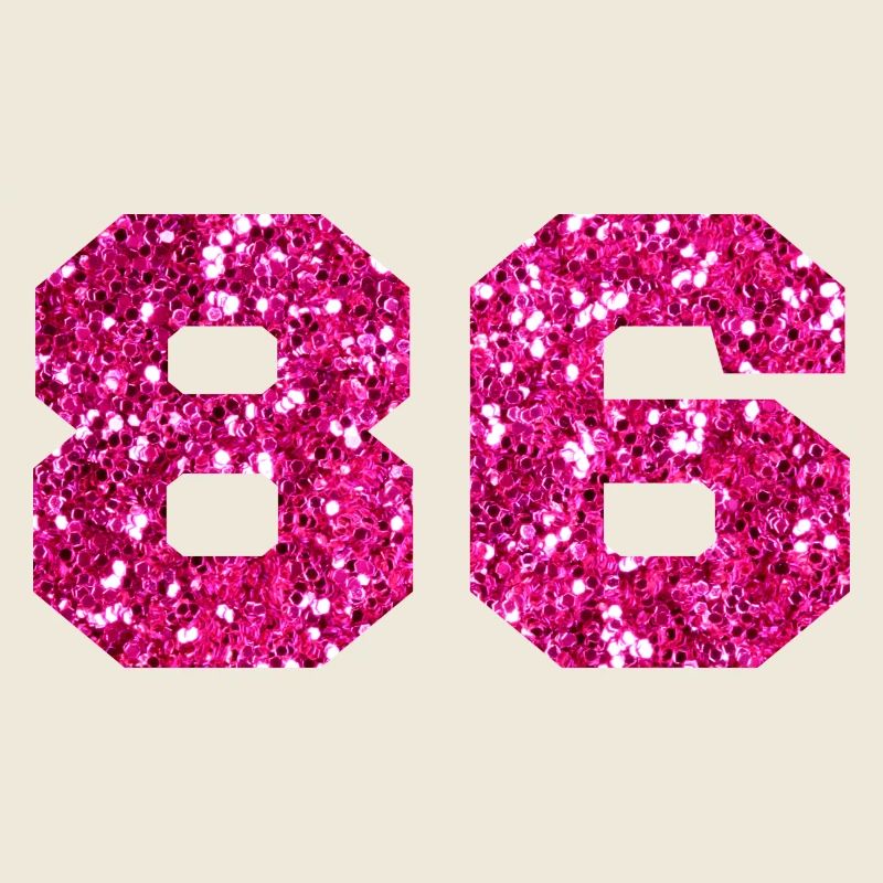 Numéro 86 paillettes rose - 86e anniversaire