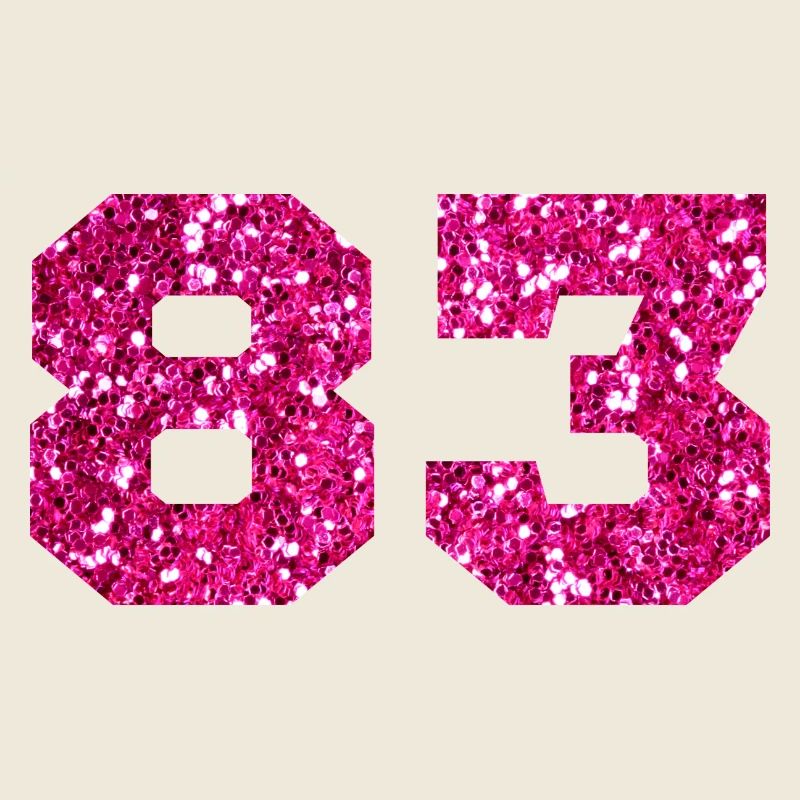 Numéro 83 paillettes rose - 83e anniversaire