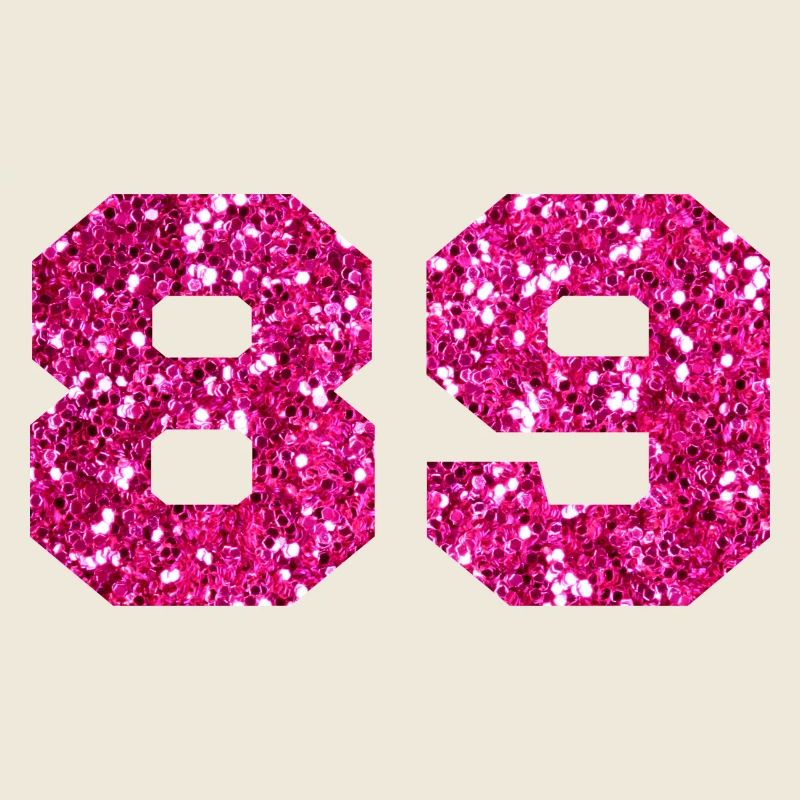Numéro 89 paillettes rose - 89e anniversaire