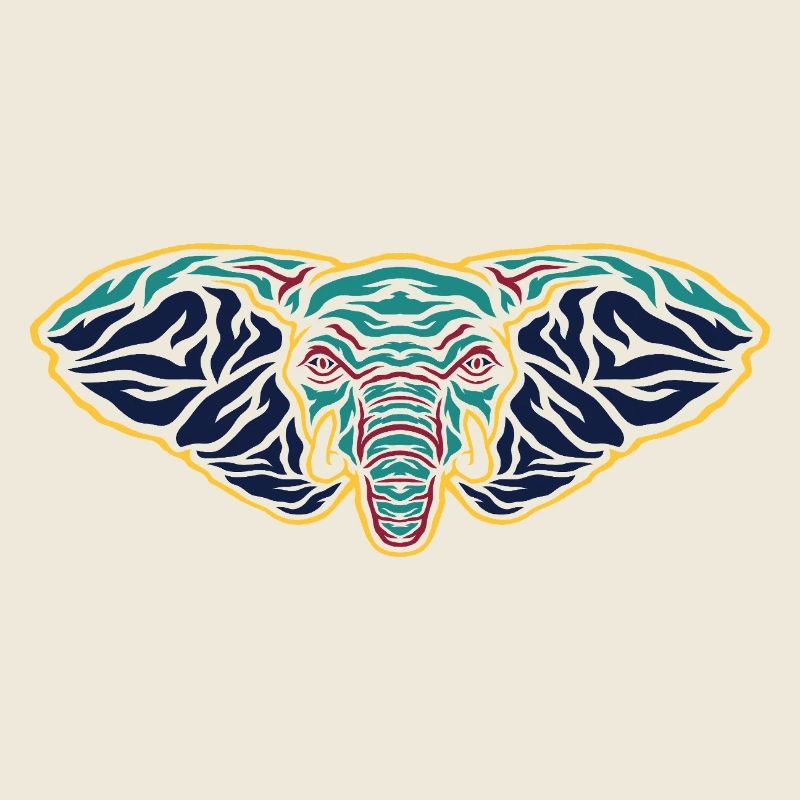 Psychedelic Elephant Head