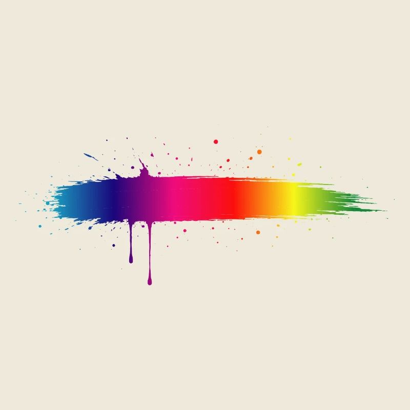 Rainbow Brush Stroke Gradient Splash