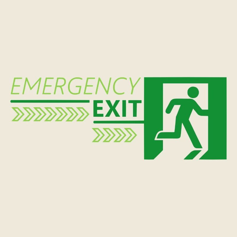 Emergency EXIT Green Flag