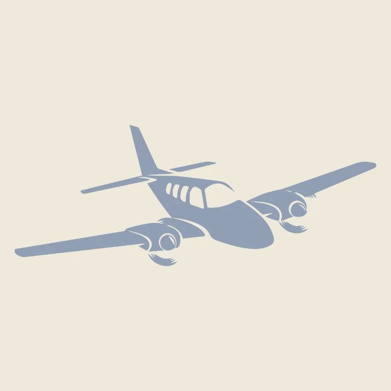 Minimalist propeller plane silhouette