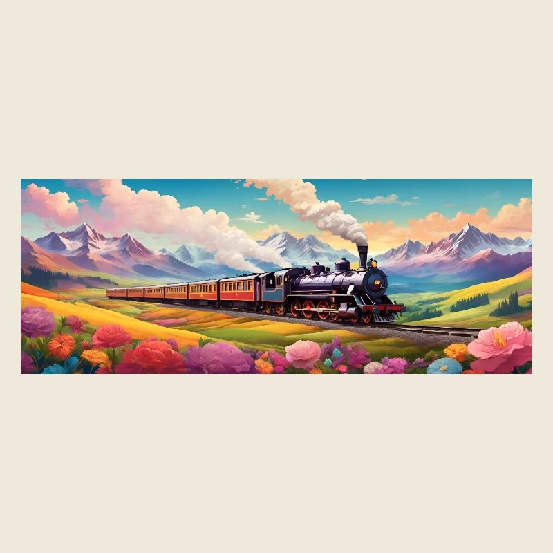 Nostalgischer Eisenbahnzug mit Dampflokomotive