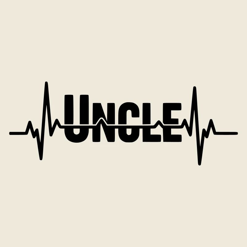 Uncle lettering with heartbeat