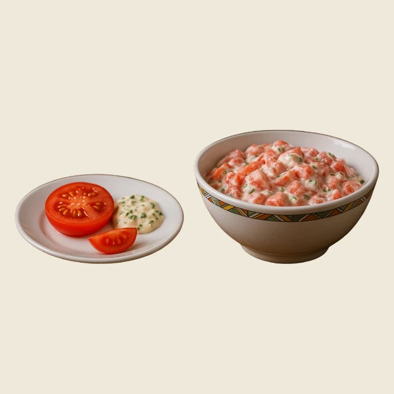Salade de tomates avec crème sure