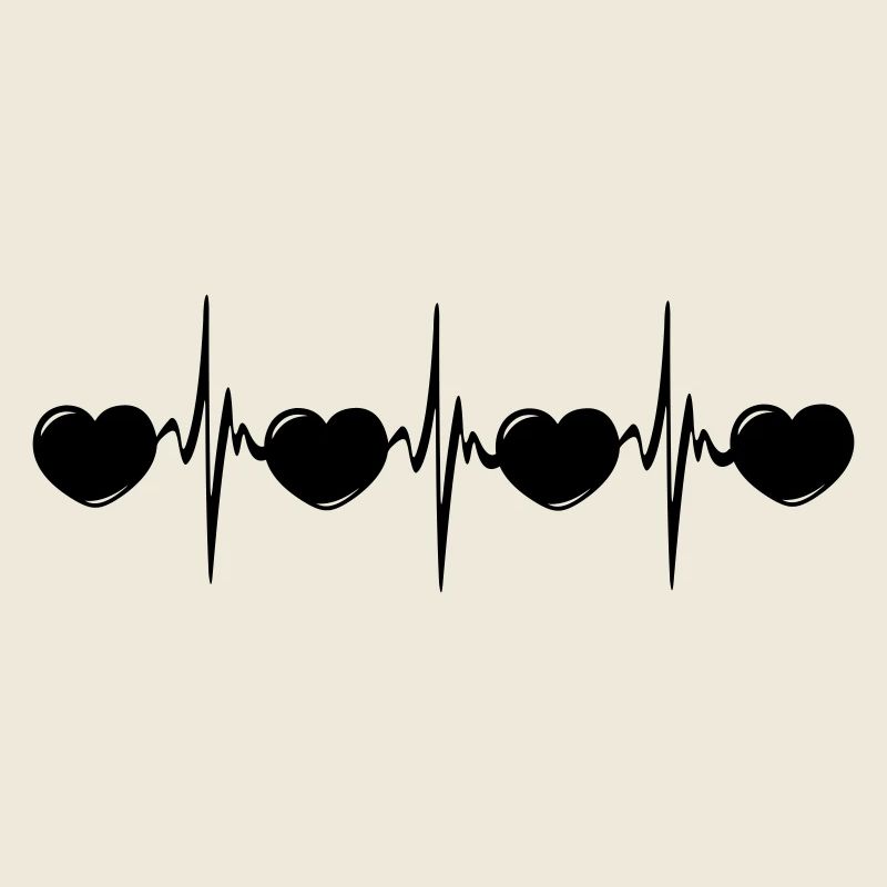 Herzfrequenz mit kleinen Herzen, Kardio-EKG
