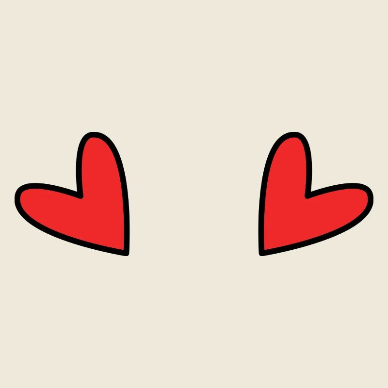 Coeur Minimaliste Enfantin Rouge