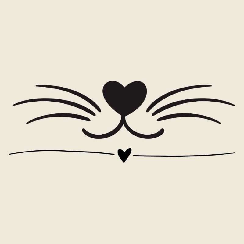 Heart Cat Line Drawing