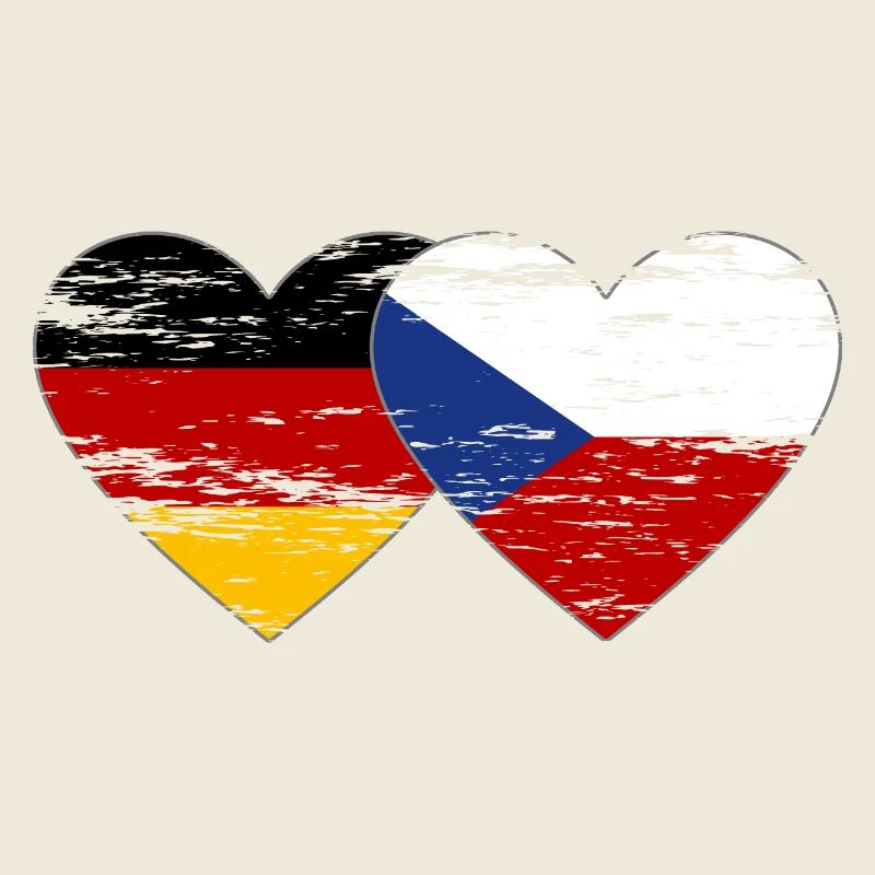 Allemagne République tchèque Drapeau coeur Drapeau utilisé