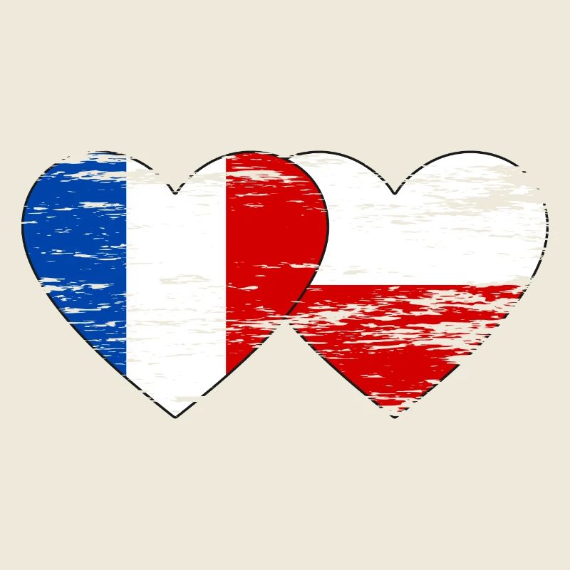 France Pologne Drapeau Coeur utilisé