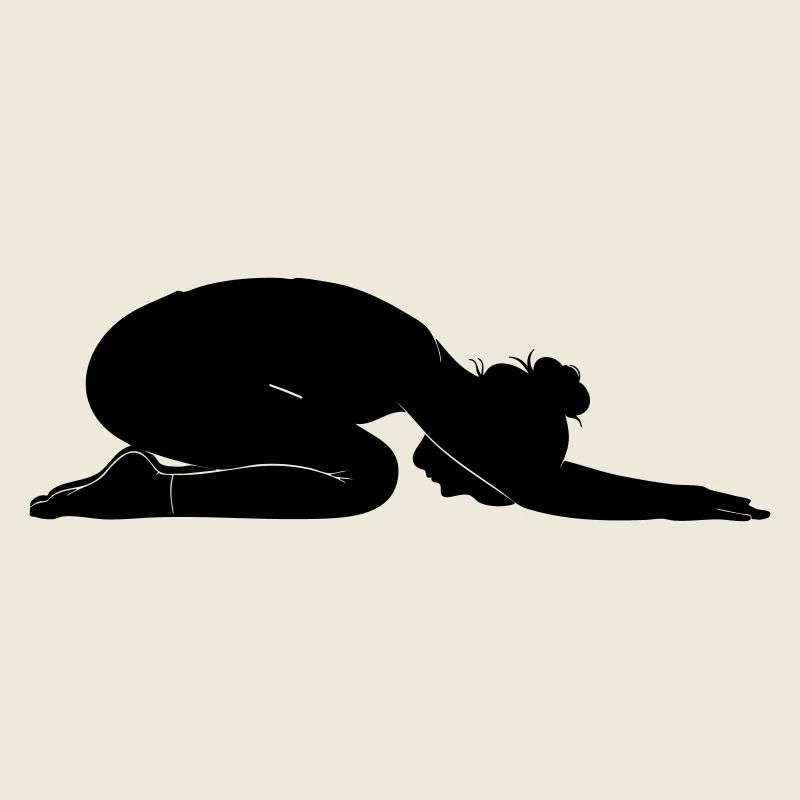 Silhouette de yoga en posture de l’enfant