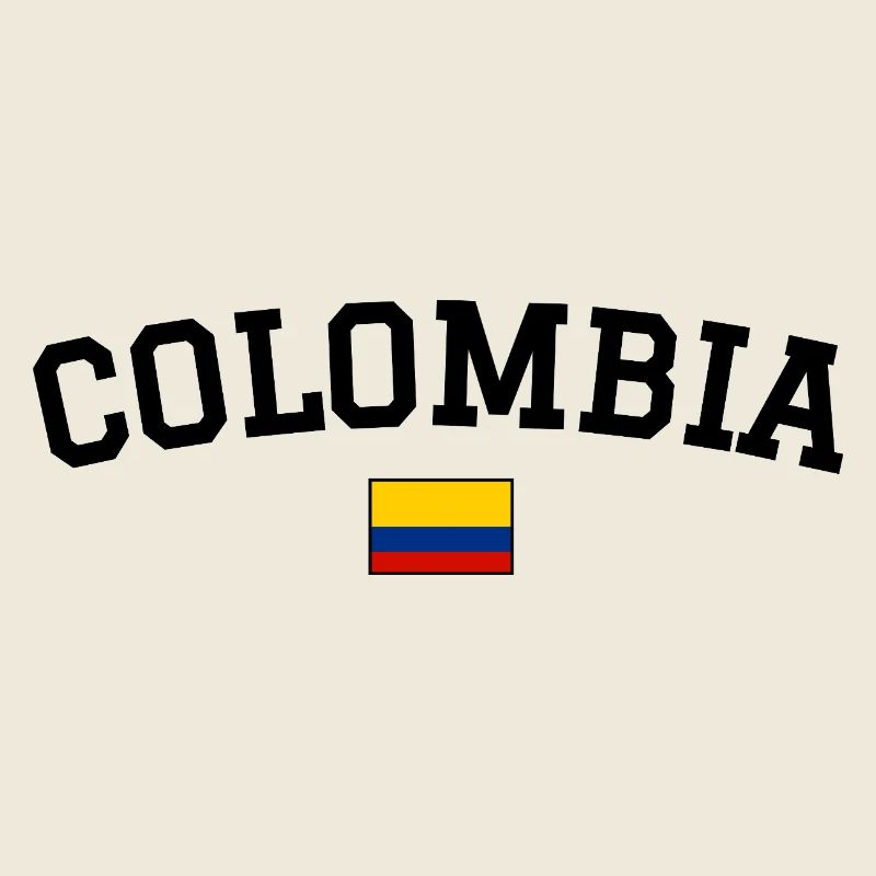Colombia Flag Design Black