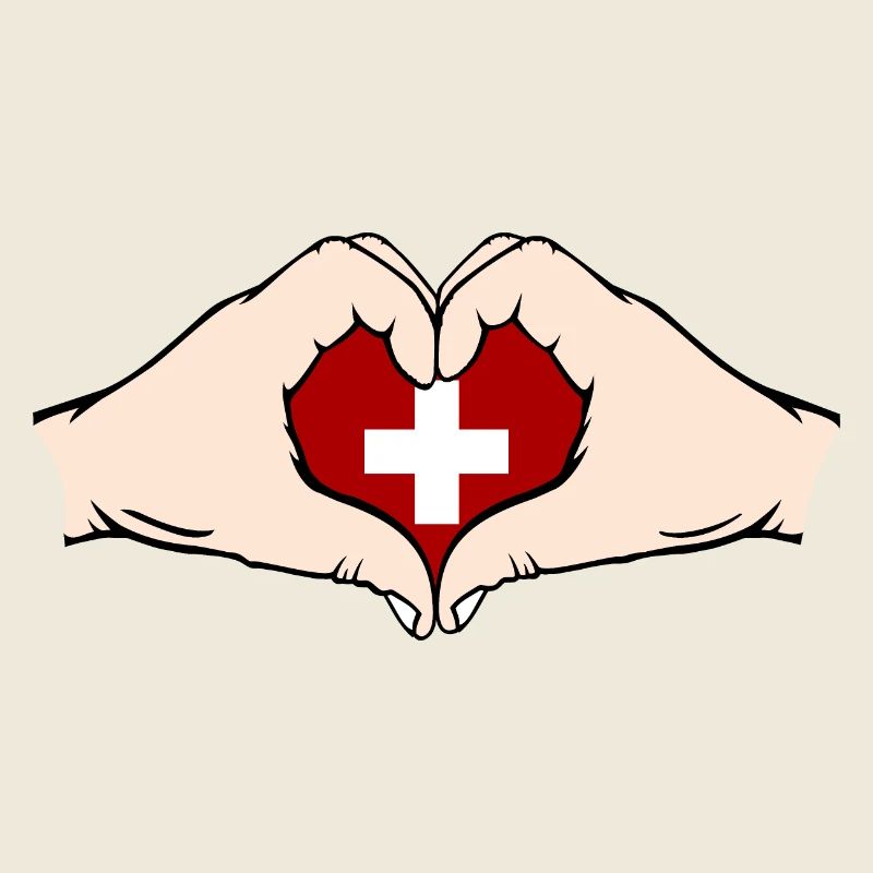 Schweiz Herzform mit Hände