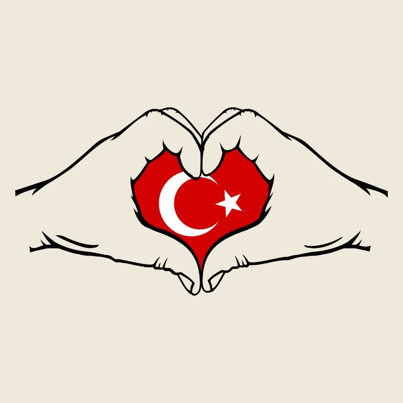 Drapeau de Turquie en forme de coeur