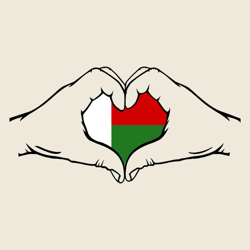 Madagaskar Flagge Herzform