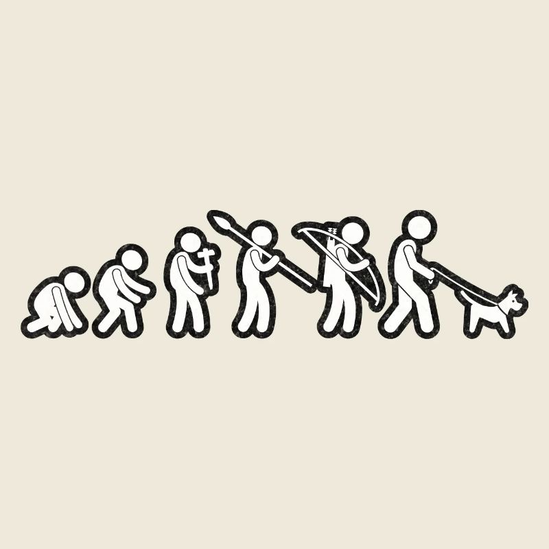 Evolution of Man Gassi Gehen White Grunge