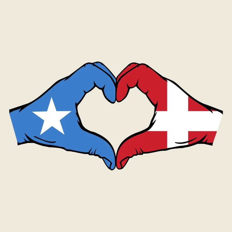 Somalia Denmark Flag Hands Heart Shape